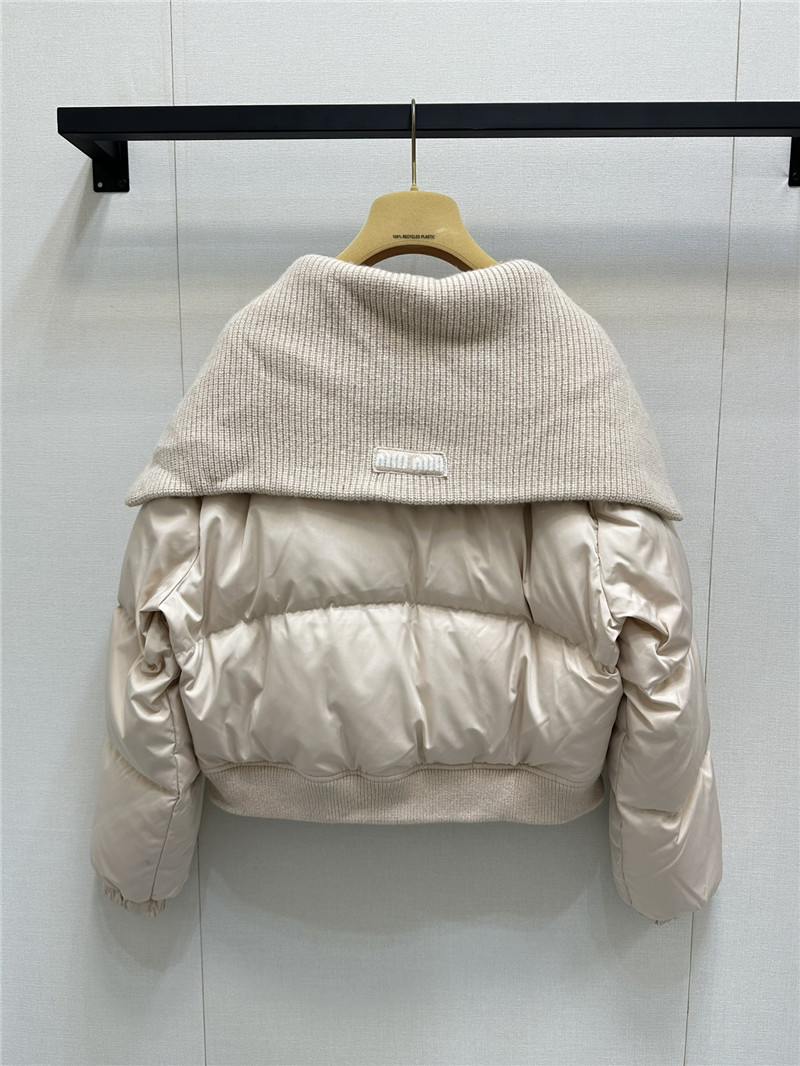 M1um1u wool collar down jacket