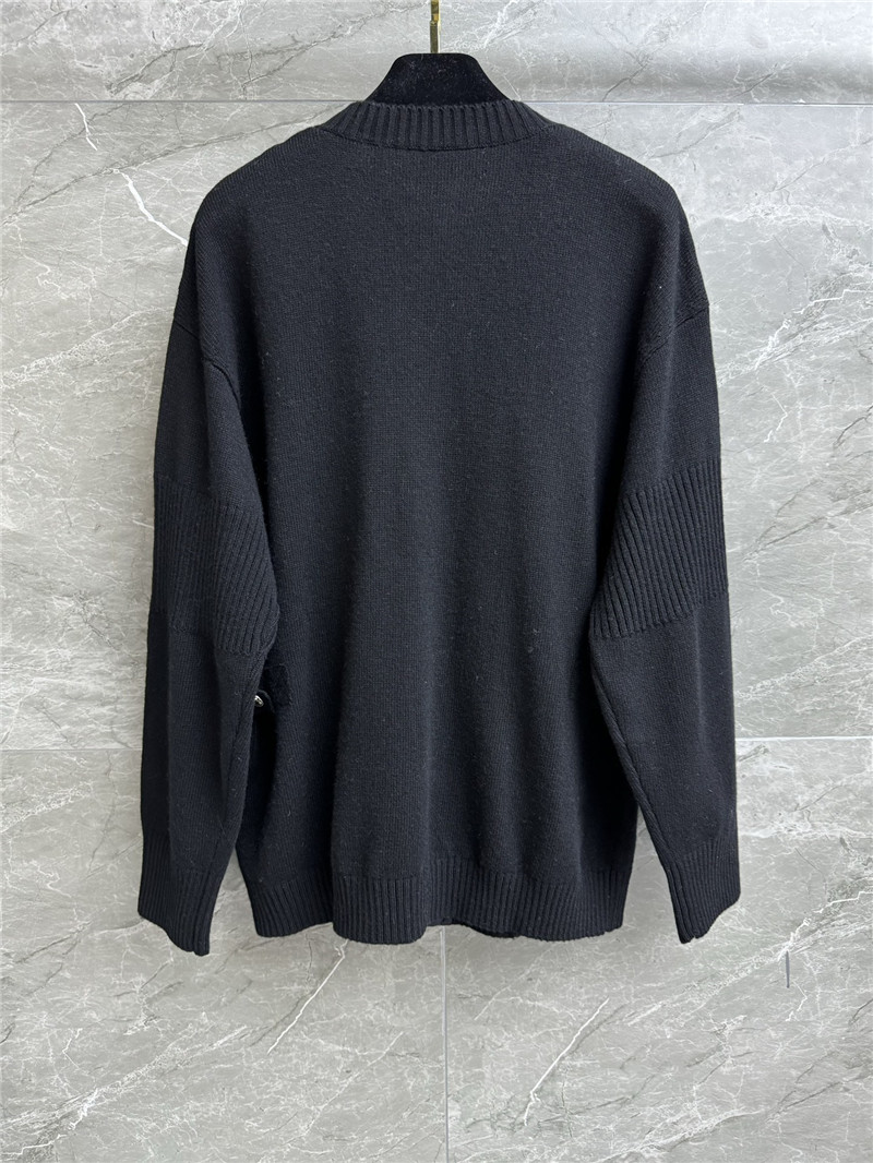 Ch**el turn-lock rib-knit cardigan in black