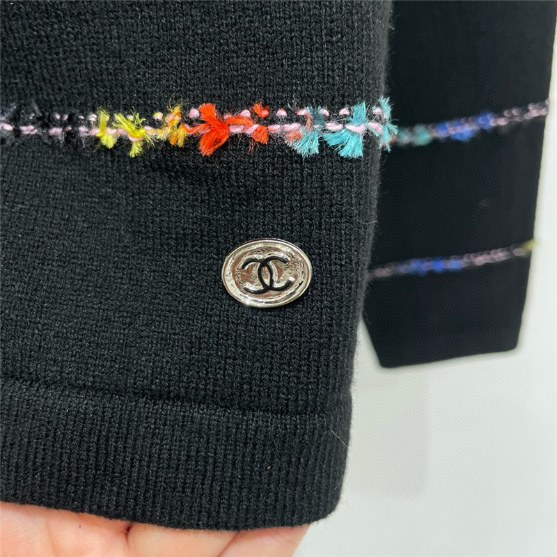 Ch**el striped intarsia cashmere sweater in black