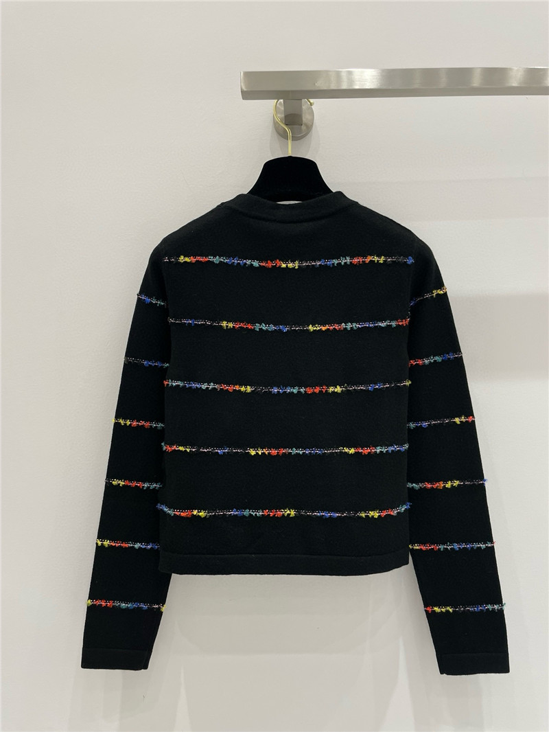 Ch**el striped intarsia cashmere sweater in black