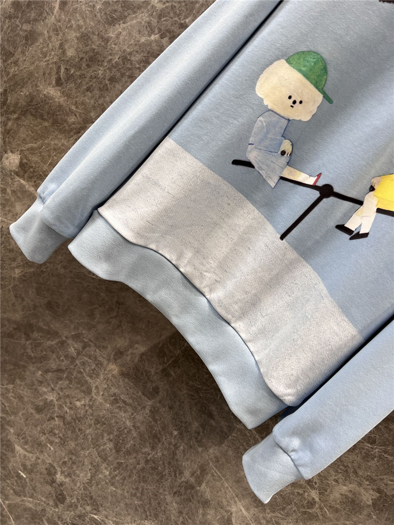 Gvc*1 motif terry cotton sweatshirt in blue