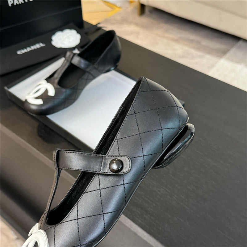 Ch**el mary janes t-strap loafers black