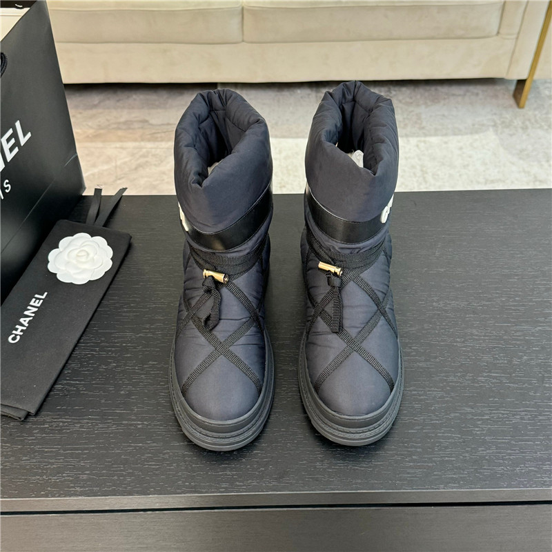 Ch**el calfskin nylon snow boots