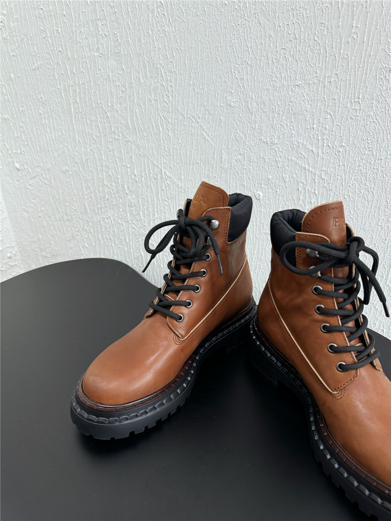 Pra*a brown leather work boots