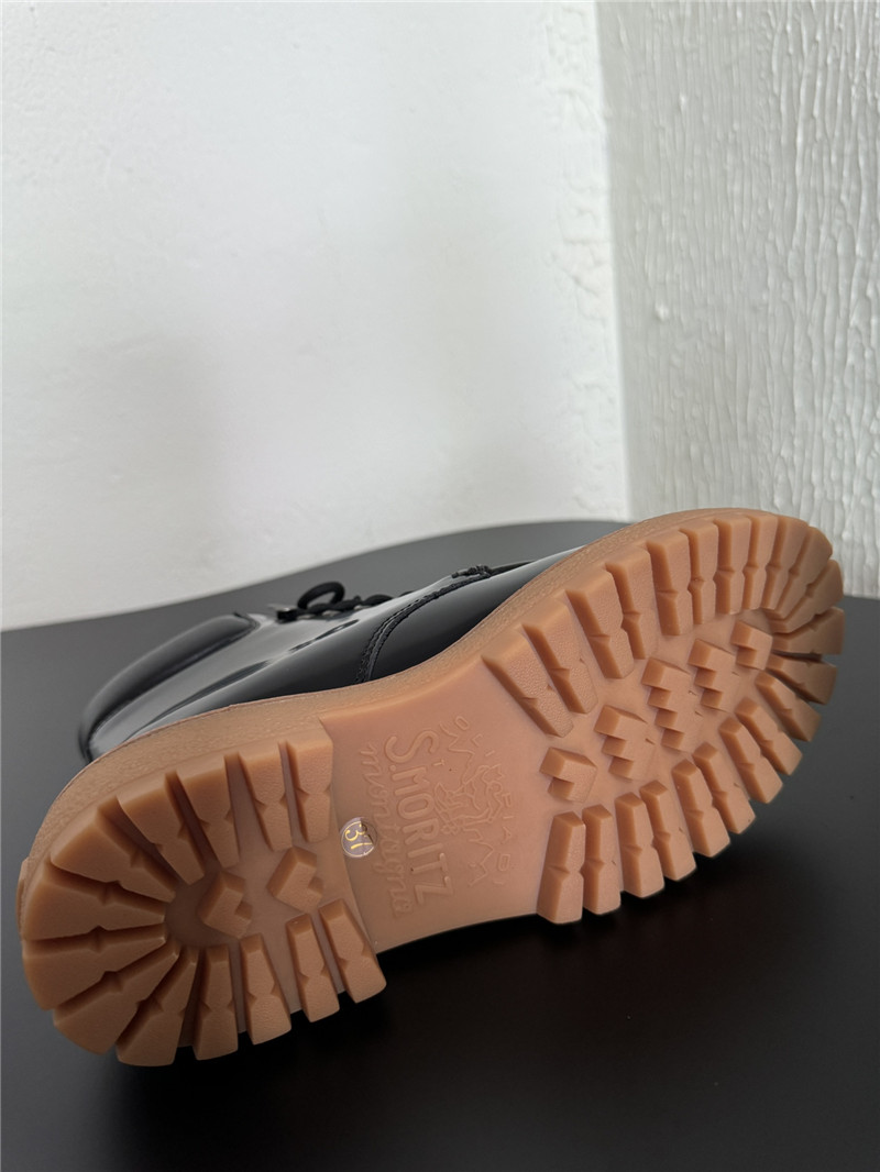 Pra*a platform lace-up patent leather martin boots