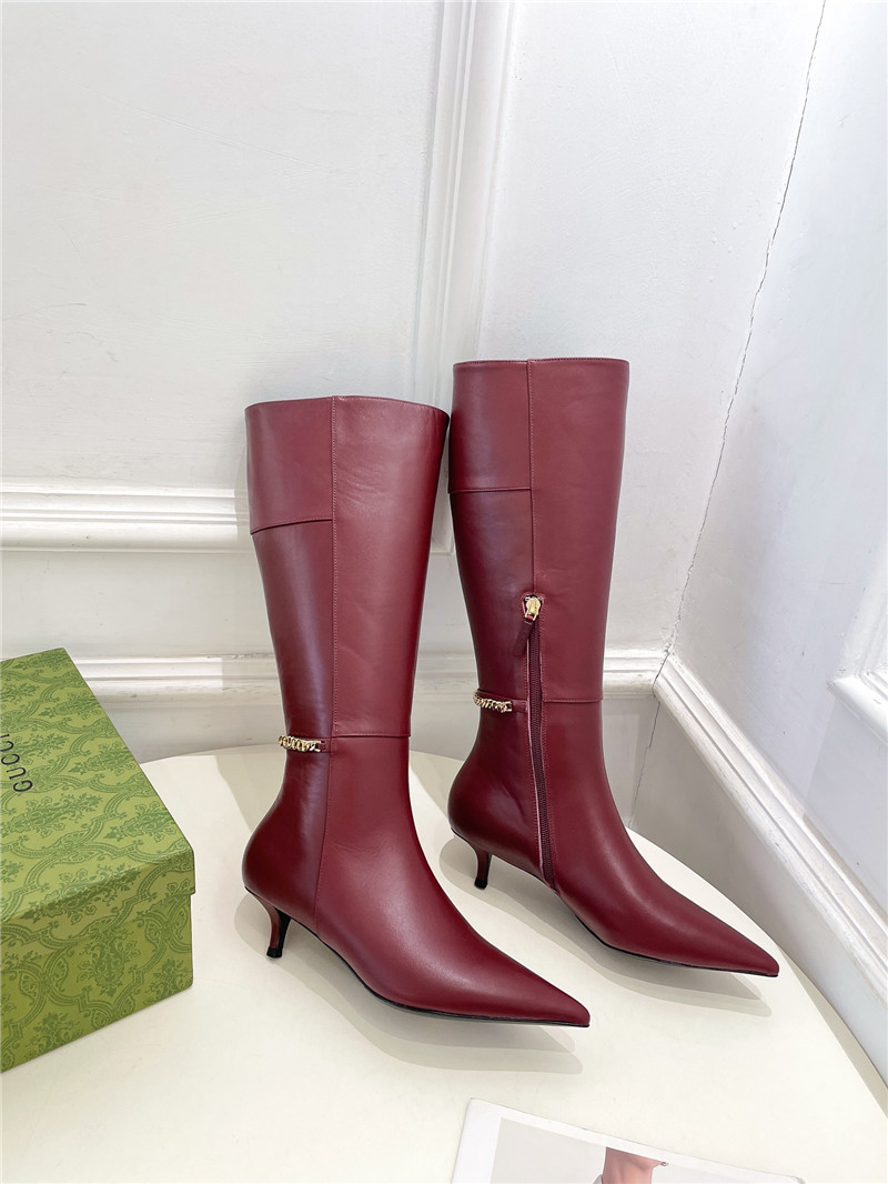 Gvc*1 signoria burgundy leather knee-high boots