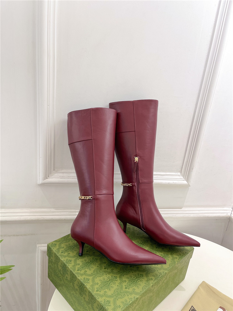 Gvc*1 signoria burgundy leather knee-high boots
