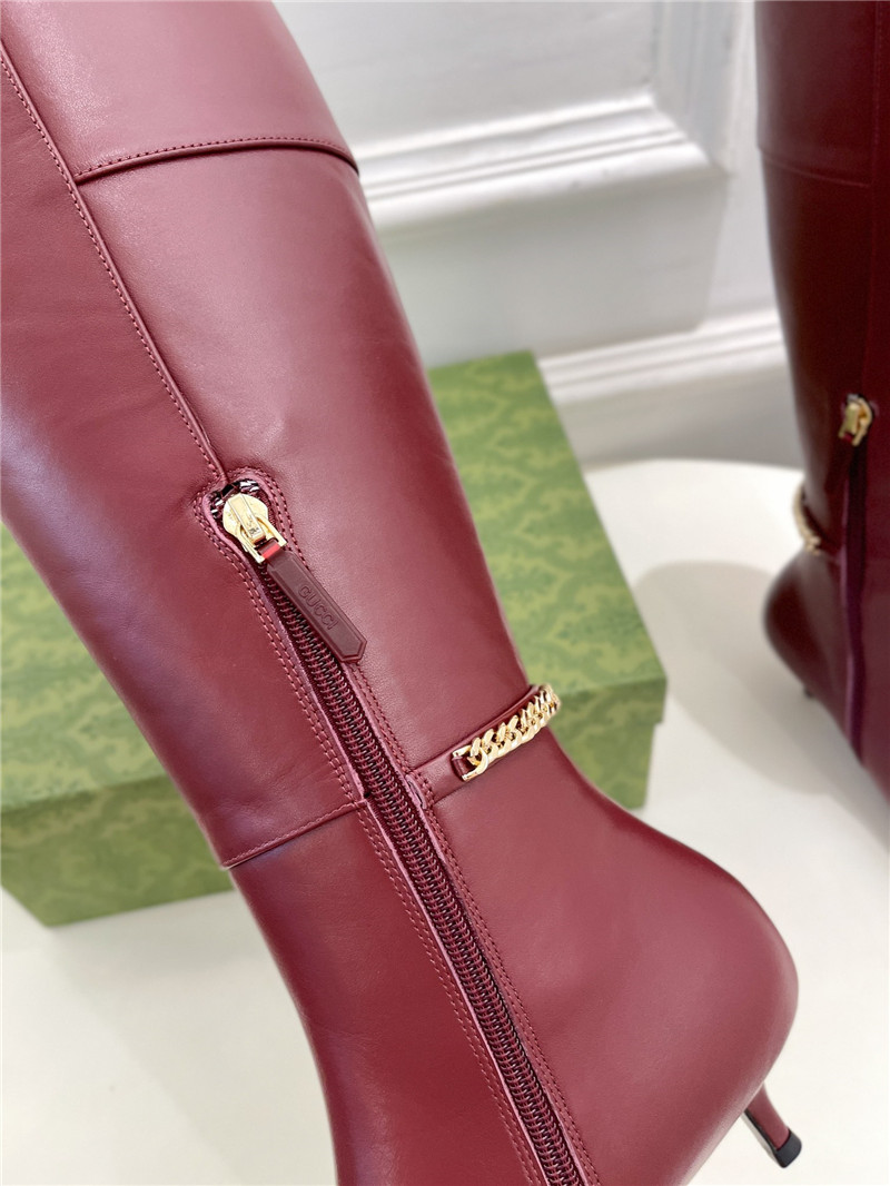 Gvc*1 signoria burgundy leather knee-high boots