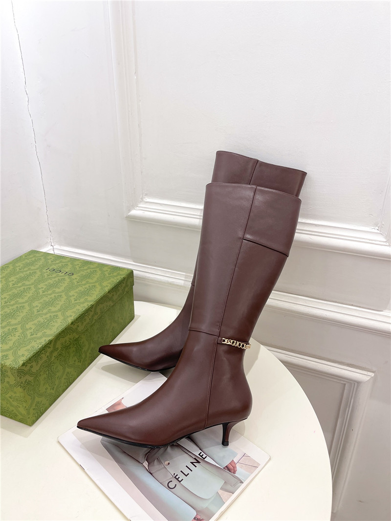 Gvc*1 signoria brown leather knee-high boots