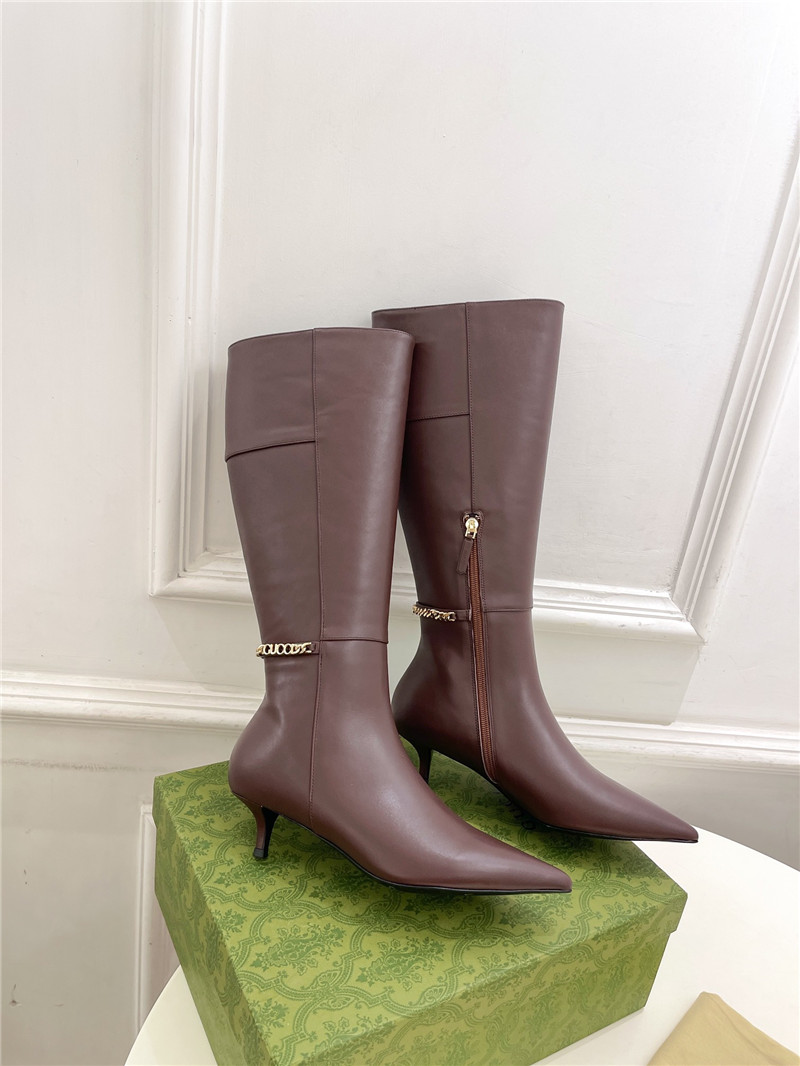 Gvc*1 signoria brown leather knee-high boots
