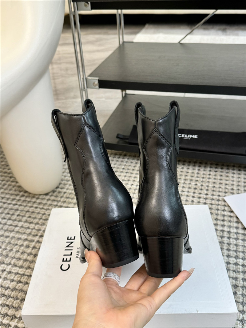 Ce1i*e western black calfskin ankle boots