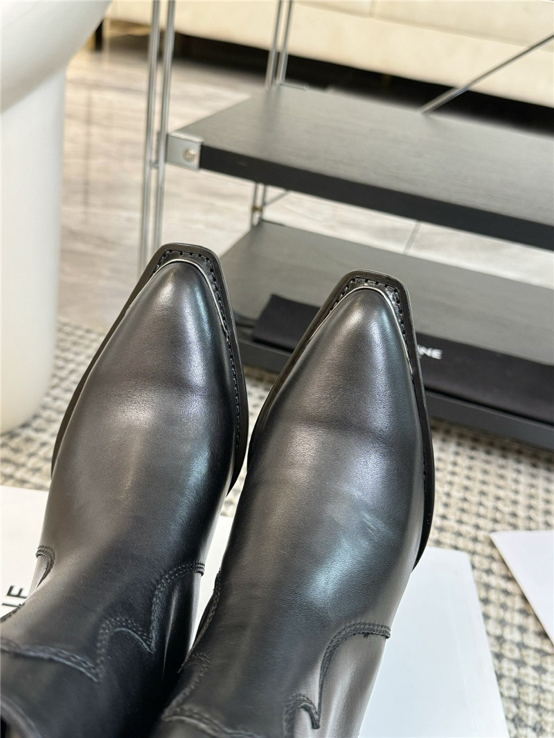 Ce1i*e western black calfskin ankle boots