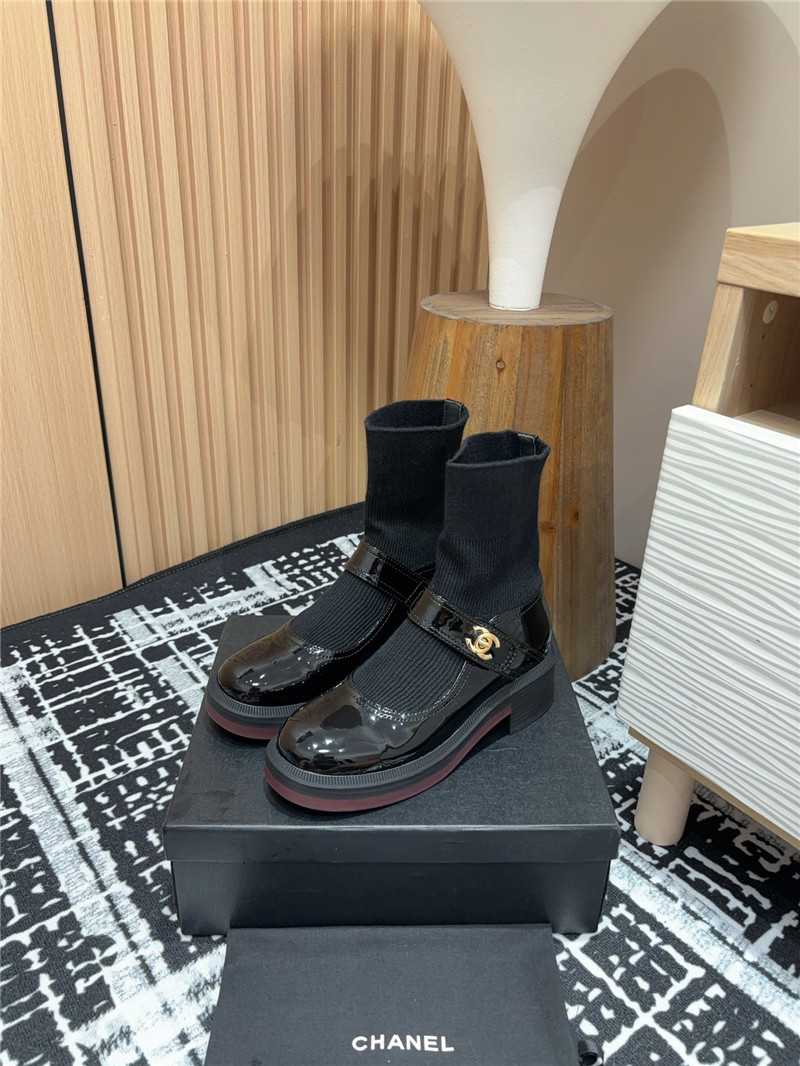 Ch**el mary jane sock boots