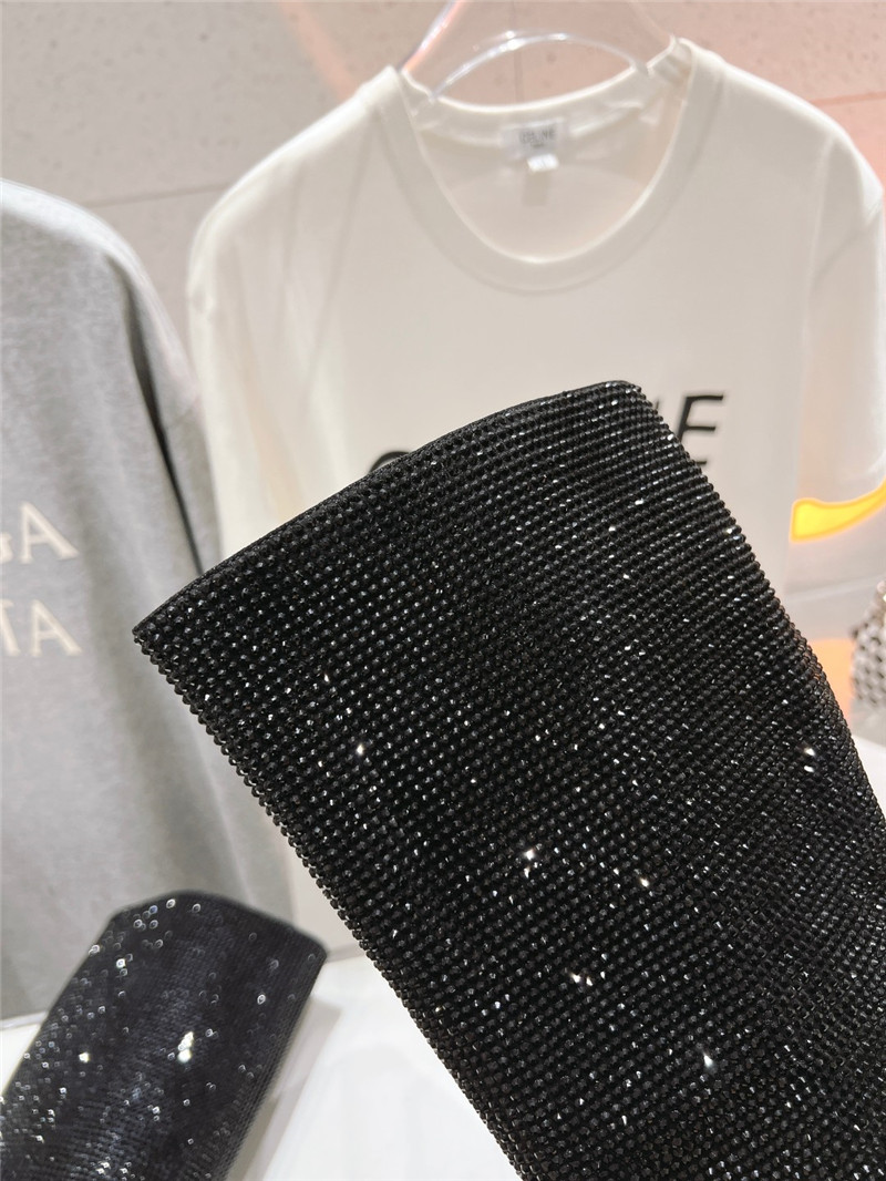 J1m*y Ch00 black rhinestone knee high boots