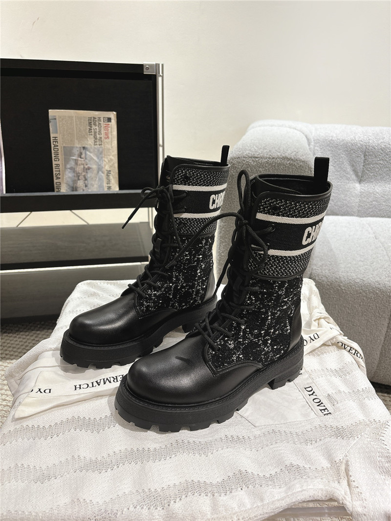 D10r calfskin with tweed d-major ankle boot