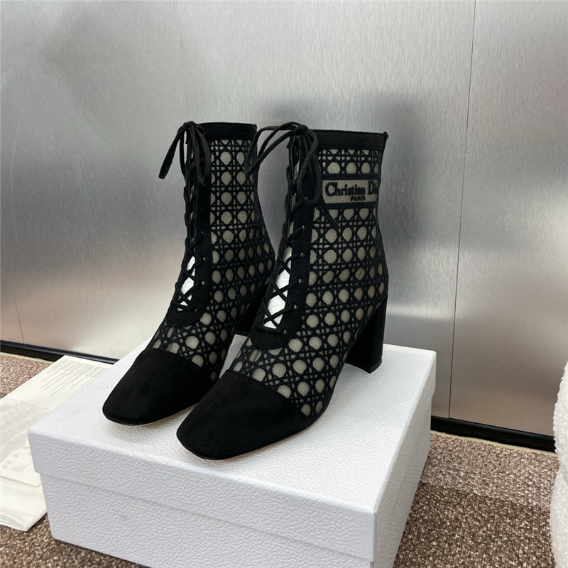 D10r naughtily d black mesh ankle boots