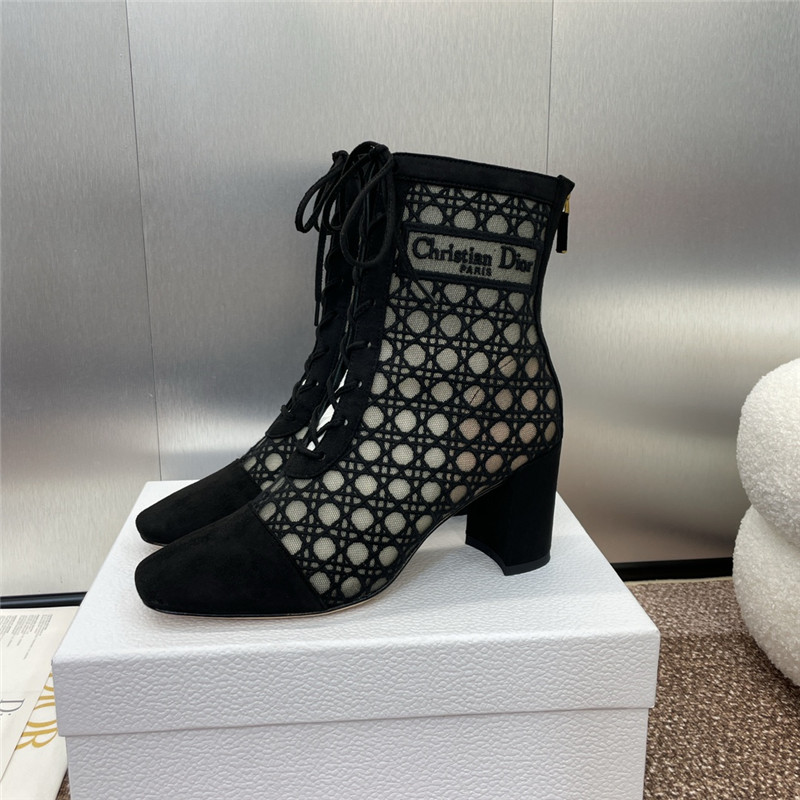 D10r naughtily d black mesh ankle boots