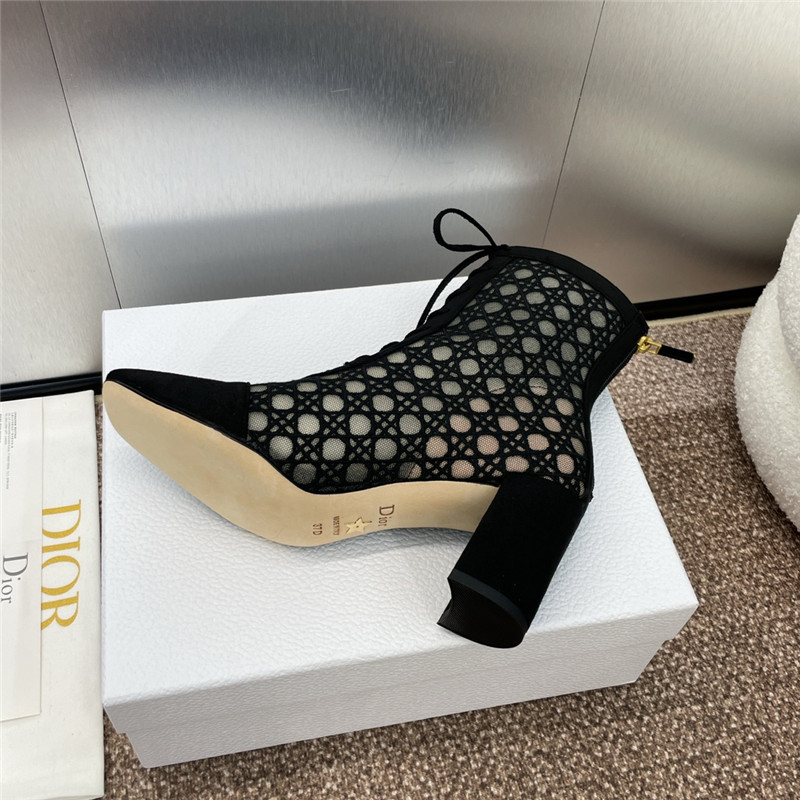 D10r naughtily d black mesh ankle boots