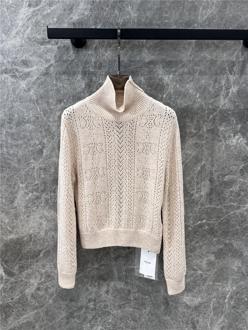 Ce1i*e pointelle turtleneck sweater in bone