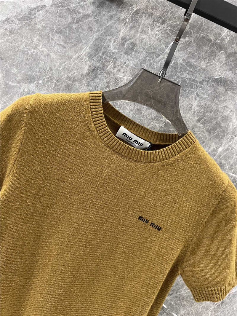 M1um1u knitted short-sleeved top