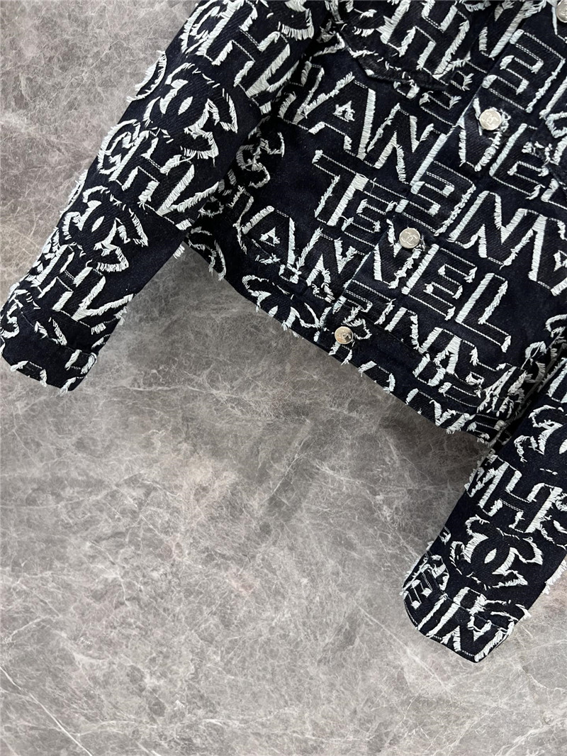 Ch**el monogram printed jacket in black