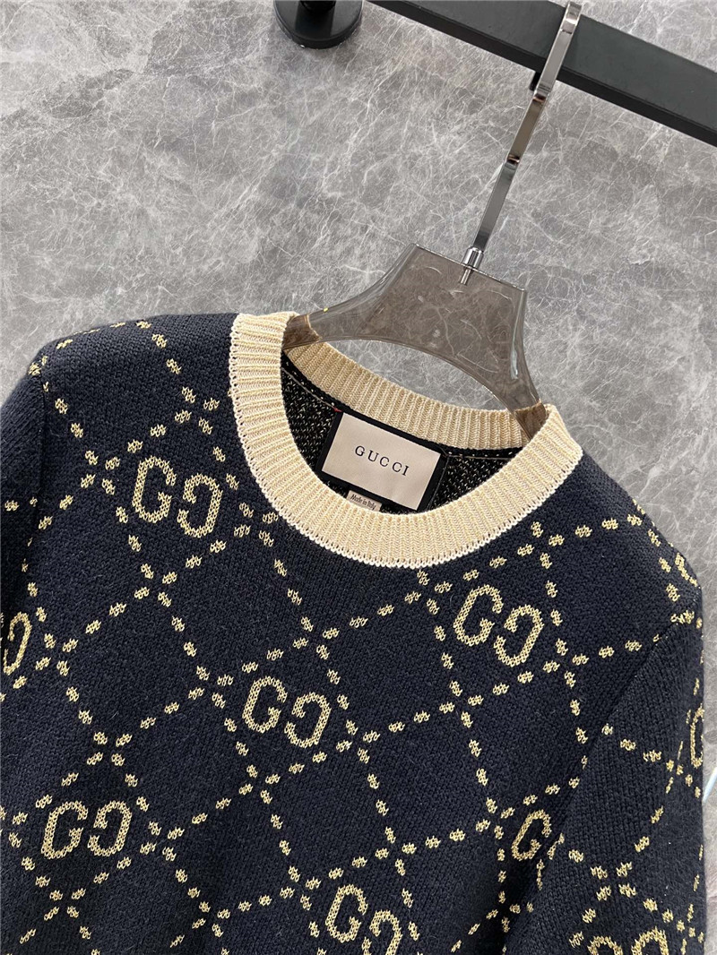 Gvc*1 gg wool bouclé jacquard dress in black