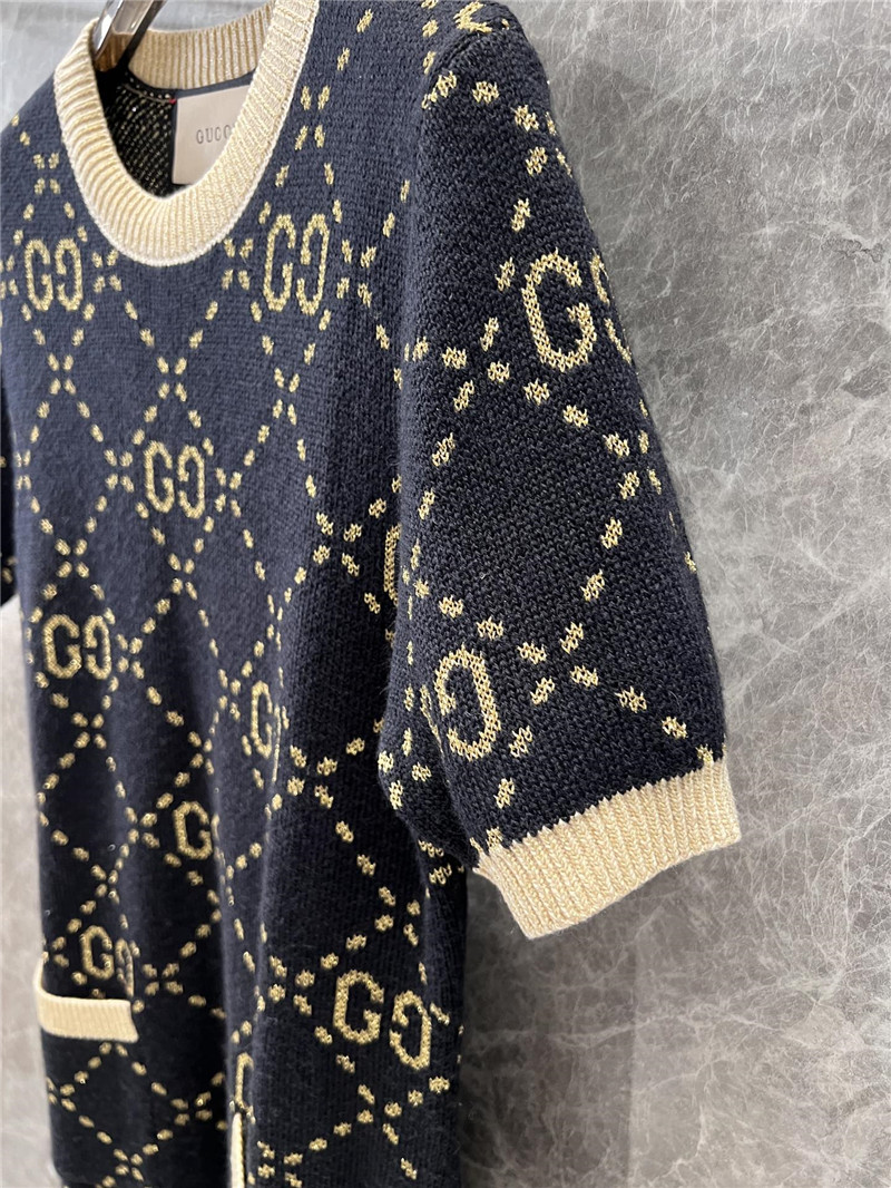 Gvc*1 gg wool bouclé jacquard dress in black