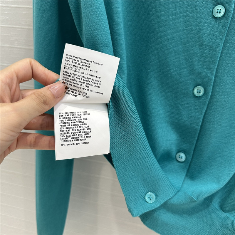 Miu Miu Blue Cashmere/Silk Lapel Cardigan