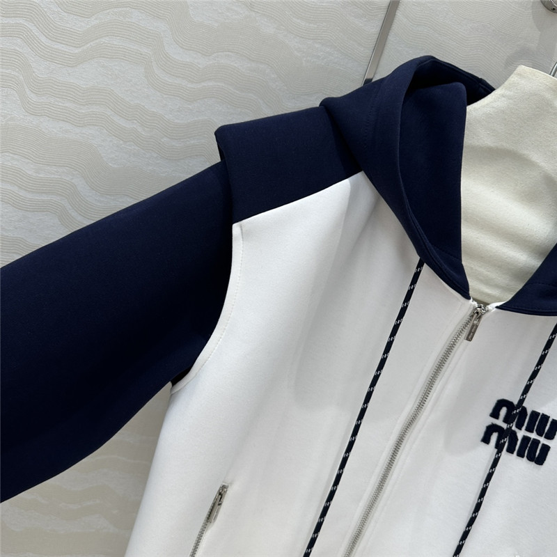 M1um1u color block sweatshirt suit