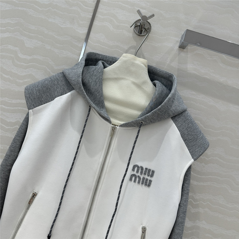 M1um1u color block sweatshirt suit