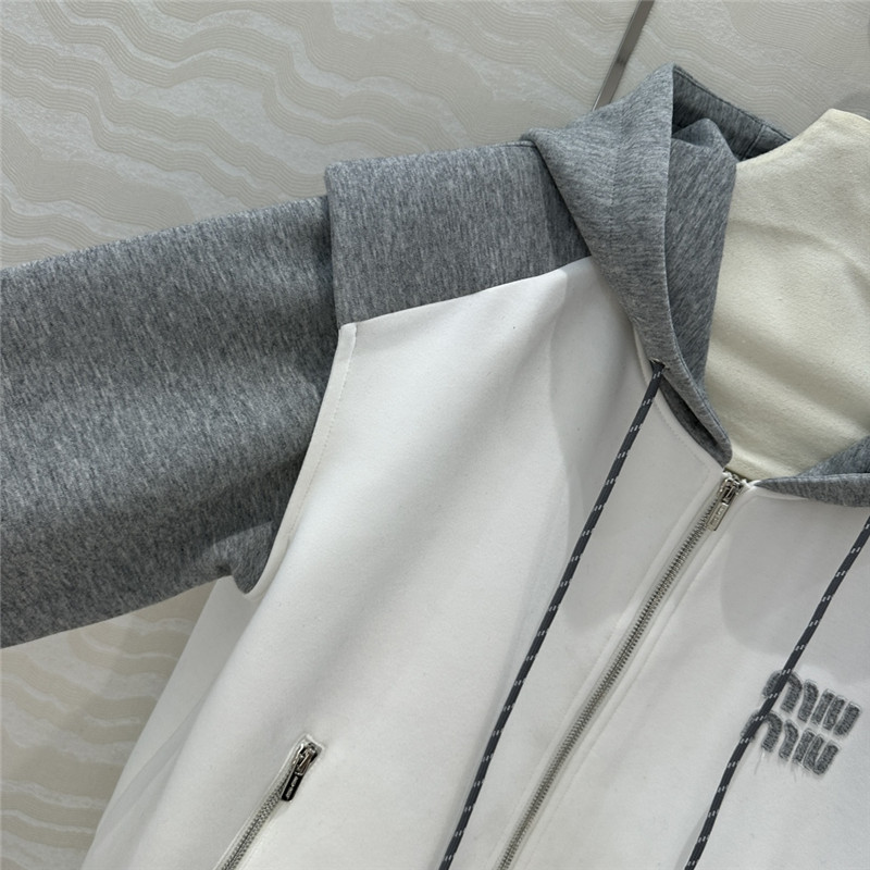 M1um1u color block sweatshirt suit