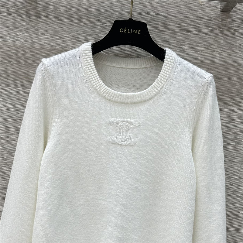 Ce1i*e triomphe wool sweater in white