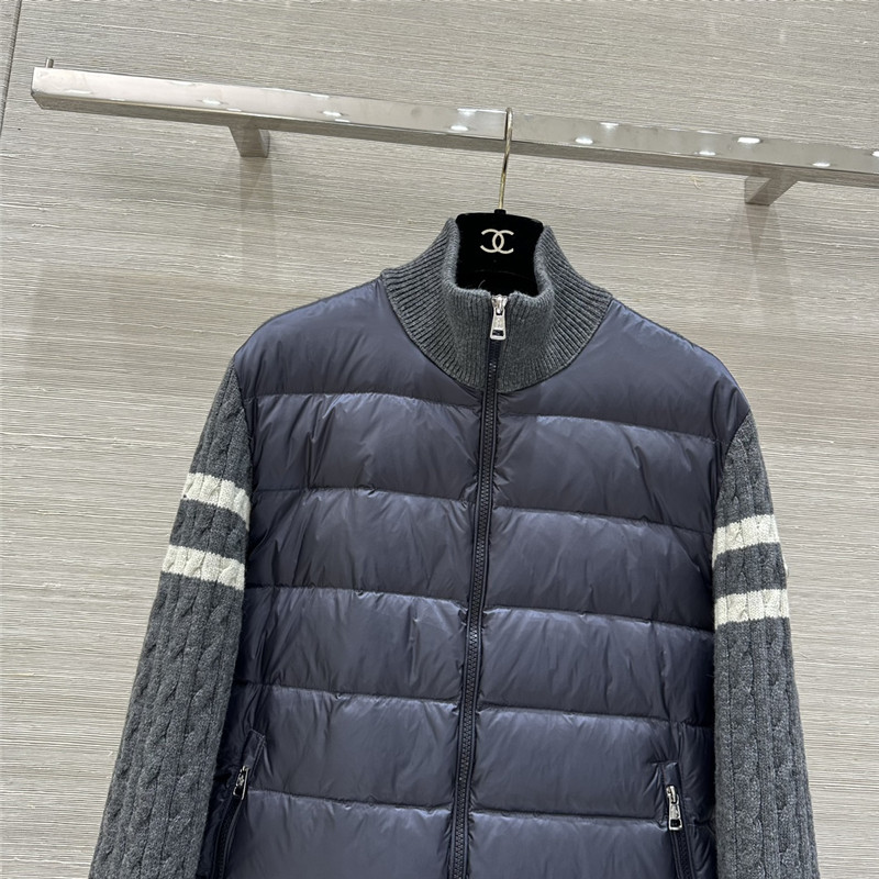 Moncler knitted patchwork down jacket
