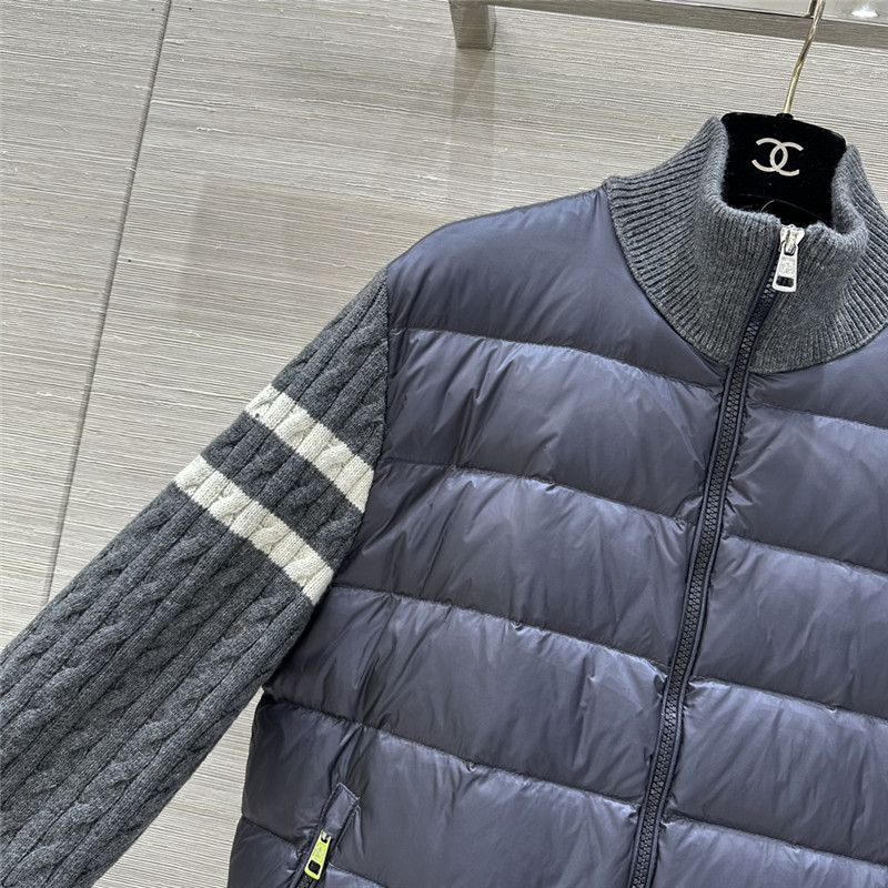 Moncler knitted patchwork down jacket