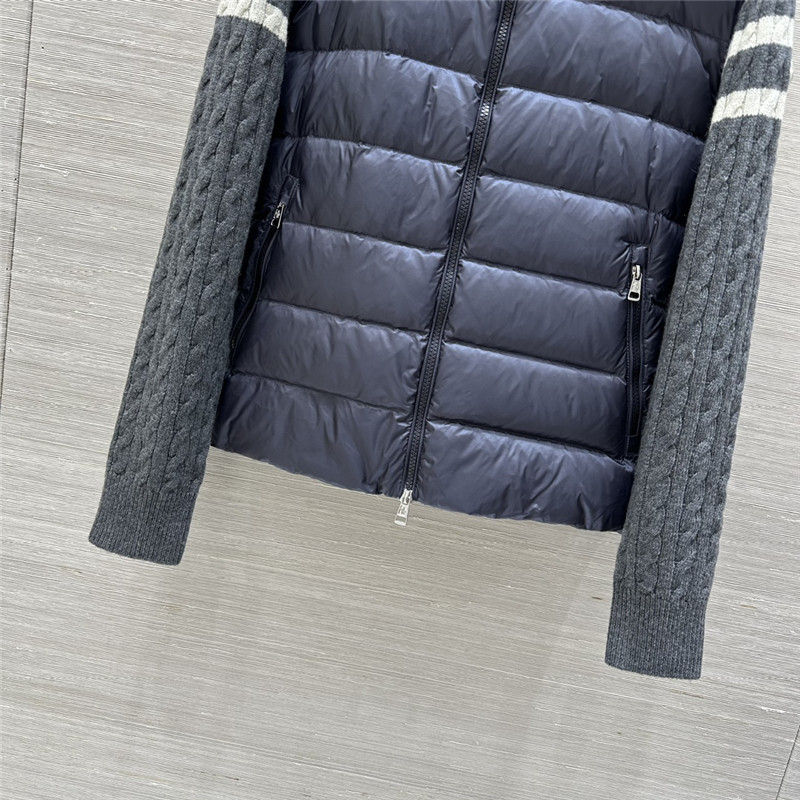 Moncler knitted patchwork down jacket