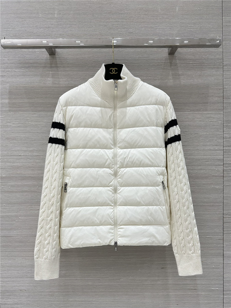 Moncler knitted patchwork down jacket