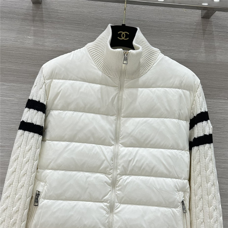 Moncler knitted patchwork down jacket