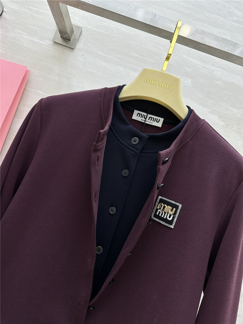 M1um1u fake two piece cardigan coat