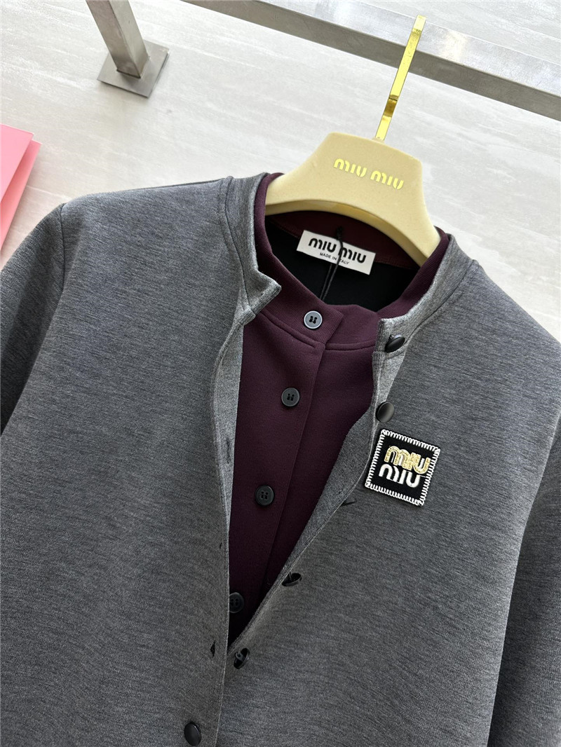 M1um1u fake two piece cardigan coat