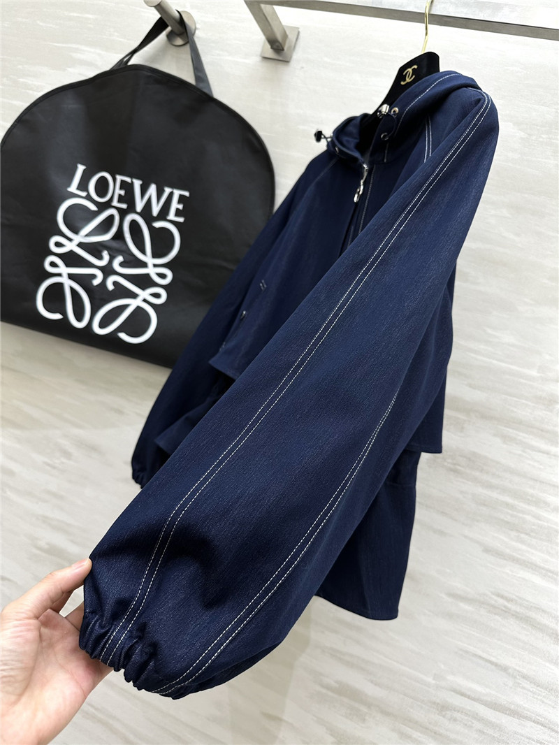 L0ew* hooded waist trench coat
