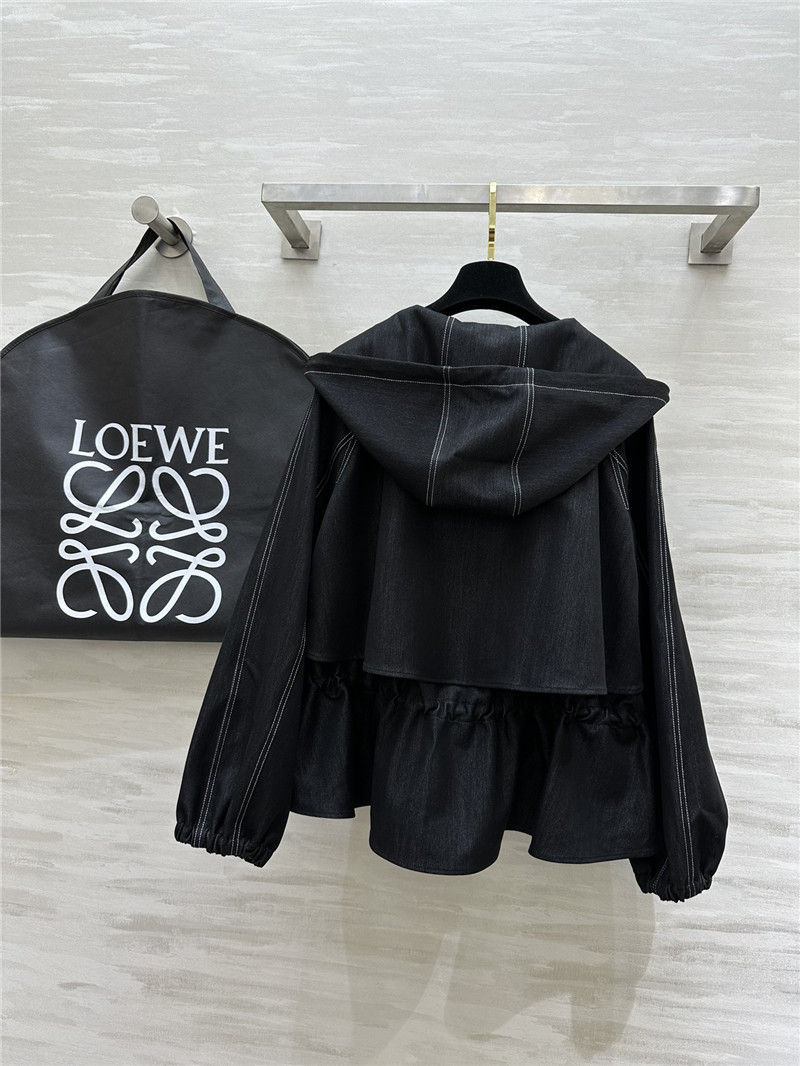 L0ew* hooded waist trench coat