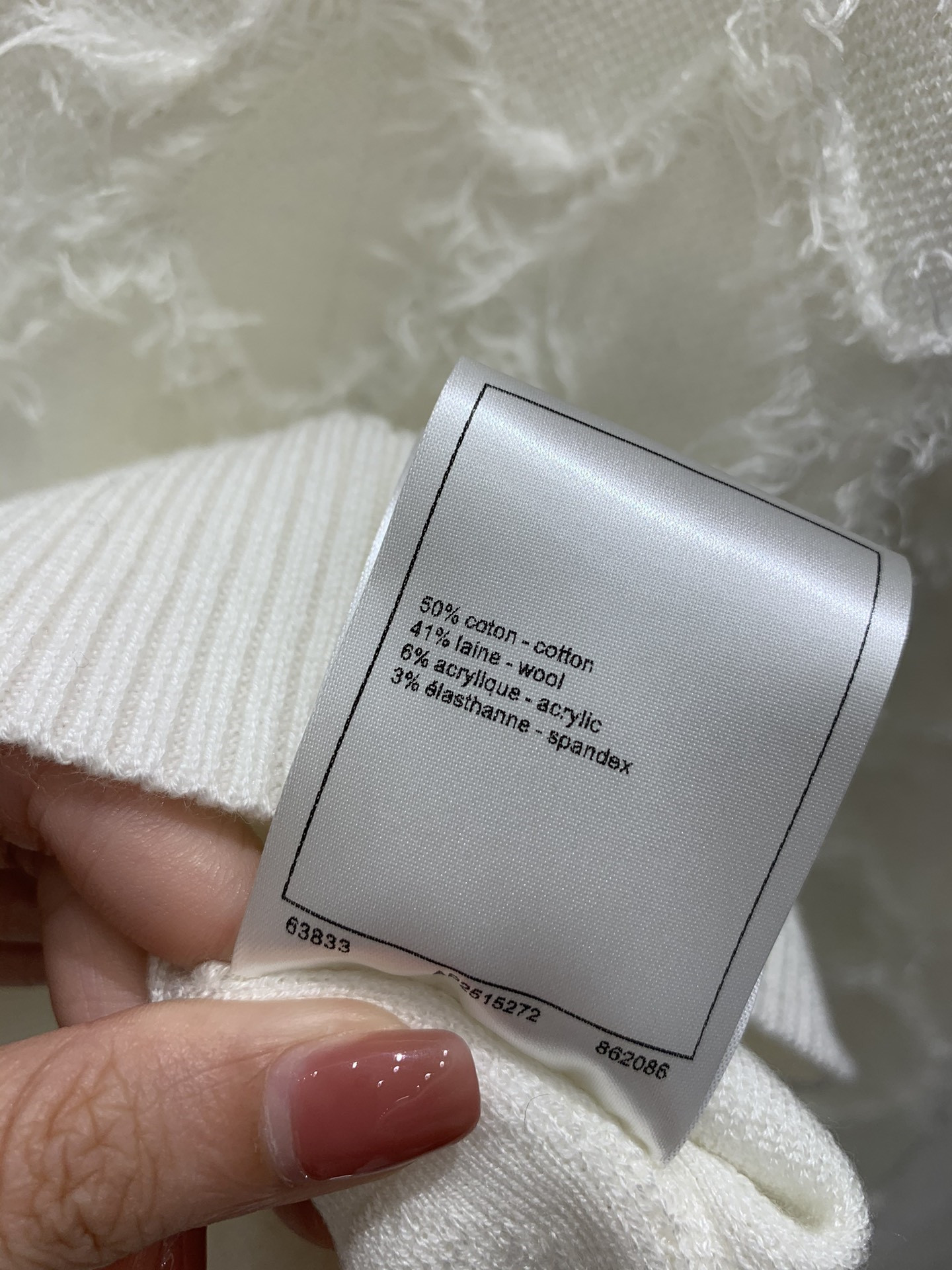 ch**el D1am0nd blend knit sweater white