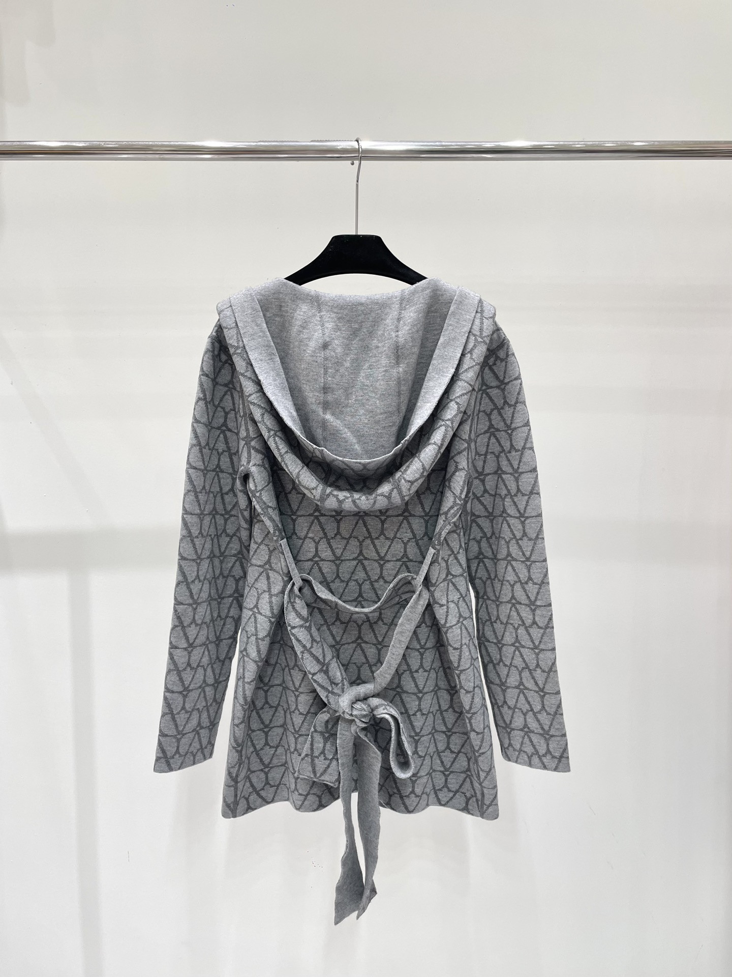 Va1e*ntin0 toile reversible grey wool hooded coat