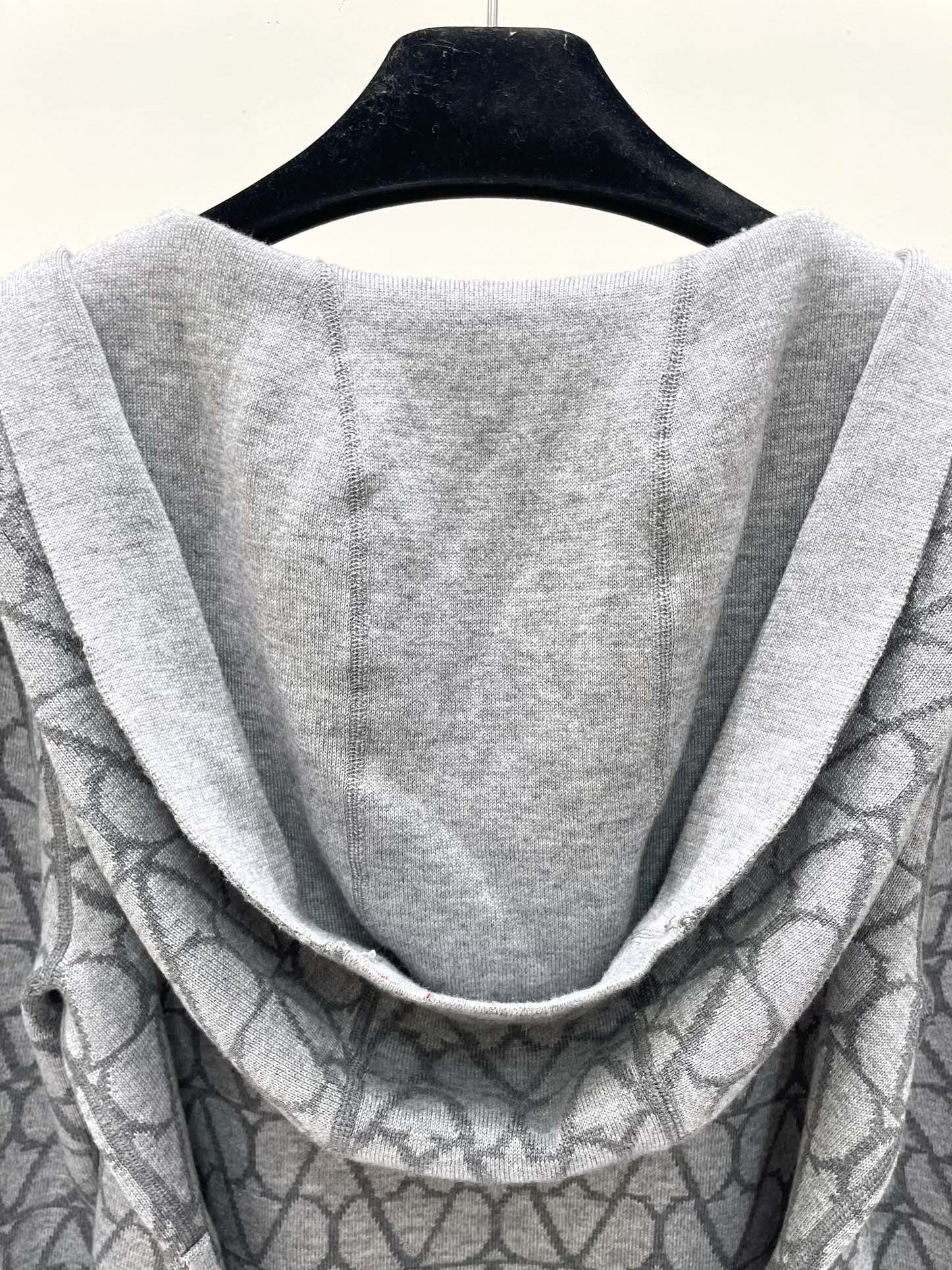 Va1e*ntin0 toile reversible grey wool hooded coat