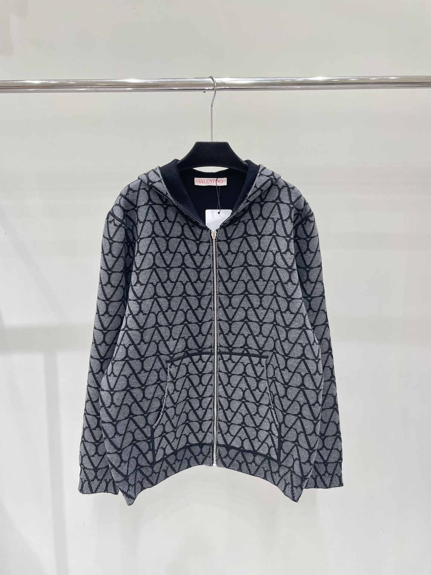 Va1e*ntin0 toile reversible wool jacket with hood