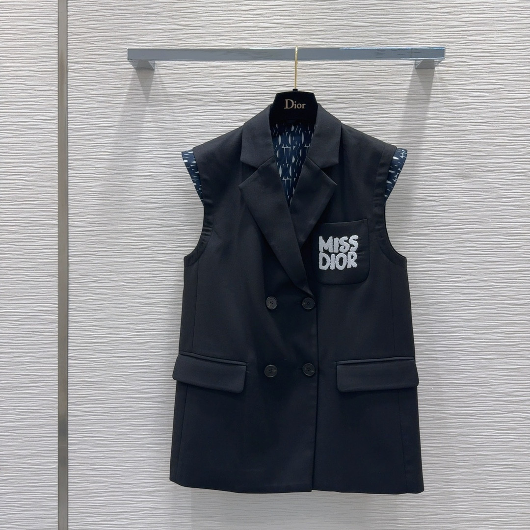 D10r patchwork embroidered vest