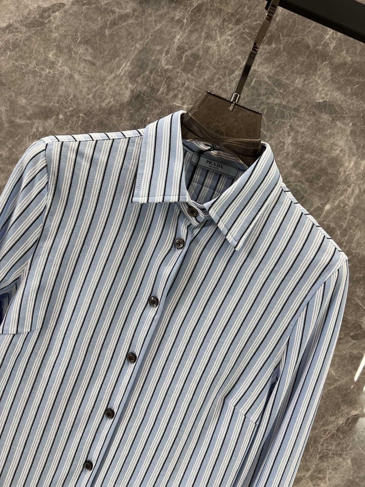 Pra*a striped long sleeve shirt