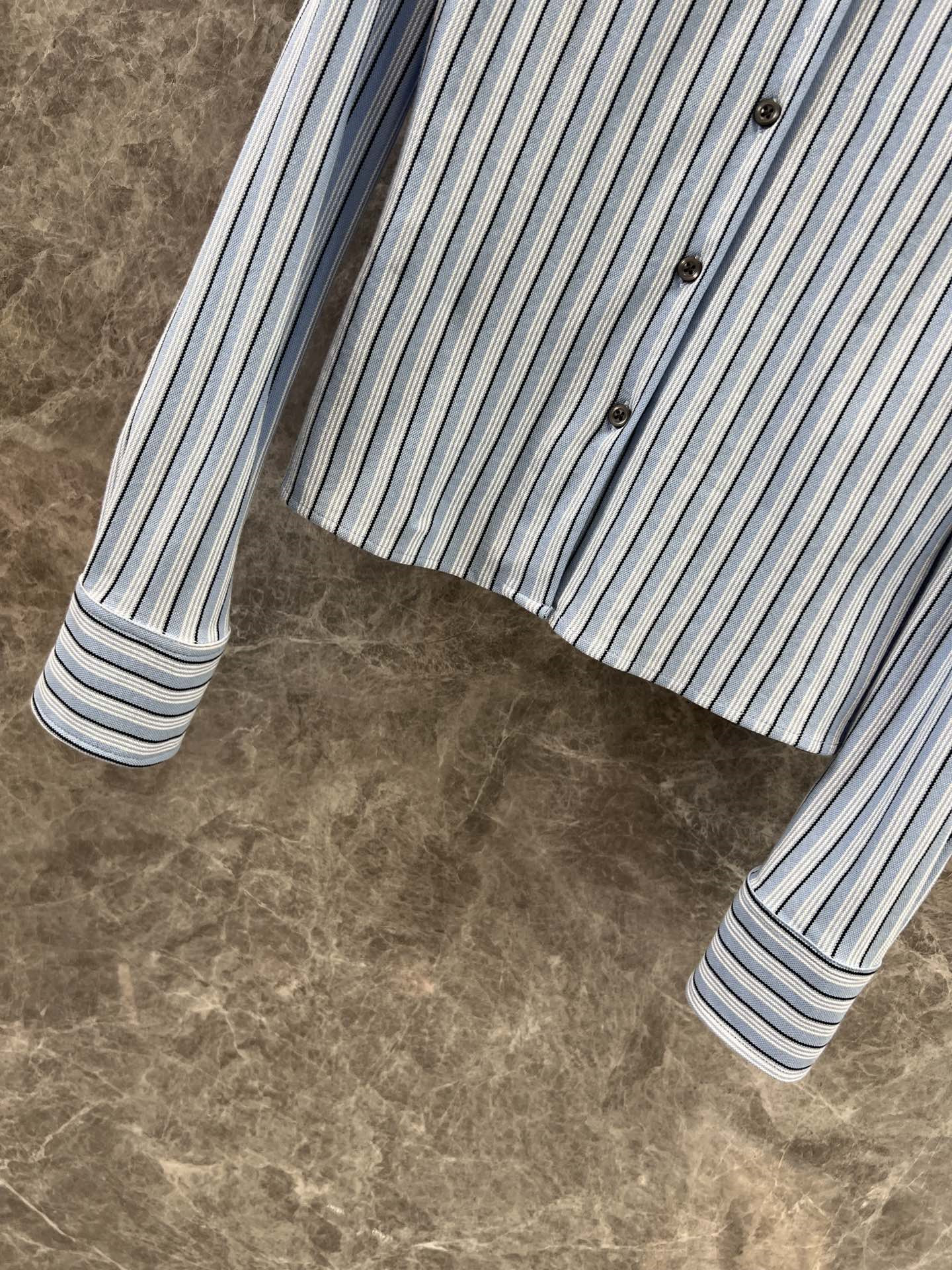 Pra*a striped long sleeve shirt