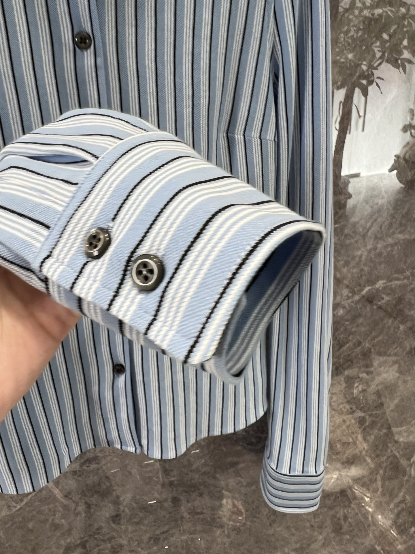 Pra*a striped long sleeve shirt