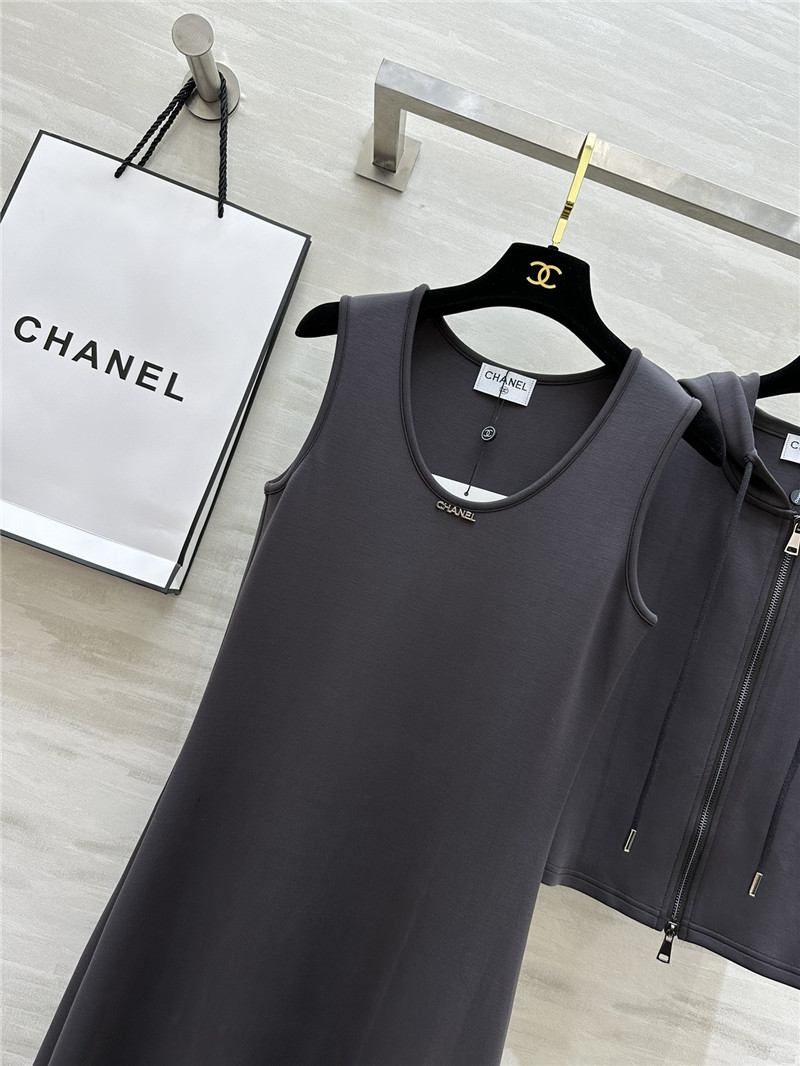 Ch**el hooded jacket + long skirt set